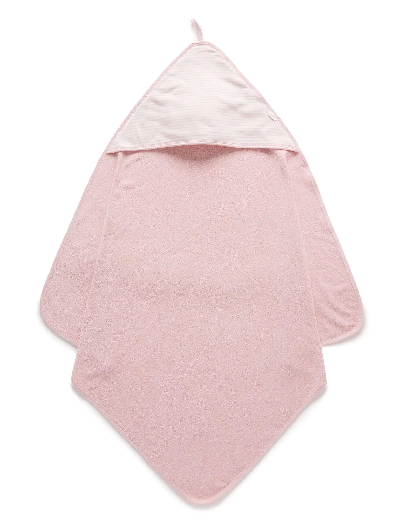 Organic Hooded Towel - Pale Pink Melange