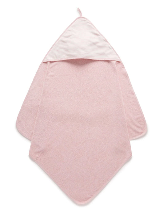 Organic Hooded Towel - Pale Pink Melange
