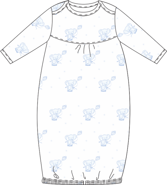Blue Elephant Pima Gown