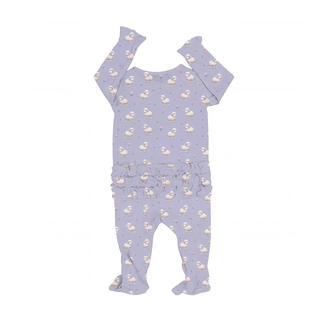 Little Sheep Ruffle Bamboo Footie