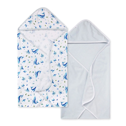 Whale of a Tale Organic Cotton Hooded Towels-2 Pack