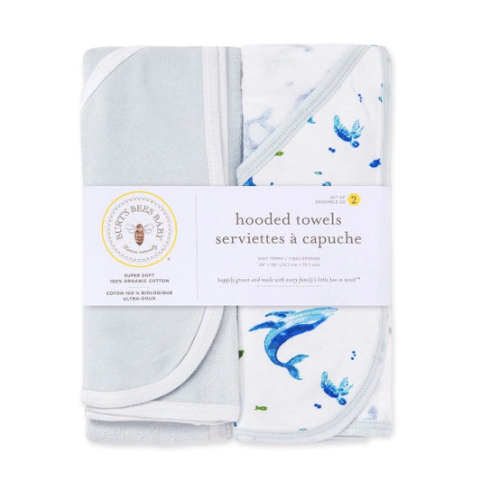 Whale of a Tale Organic Cotton Hooded Towels-2 Pack