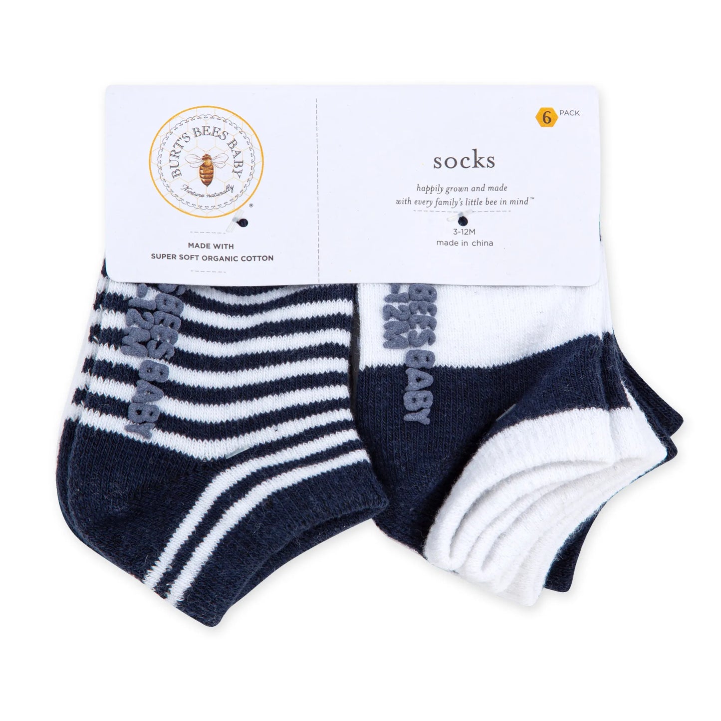 6 Pack Organic Ankle Socks- Midnight