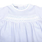 Blue Mini Stripes Smocked Pima Footie