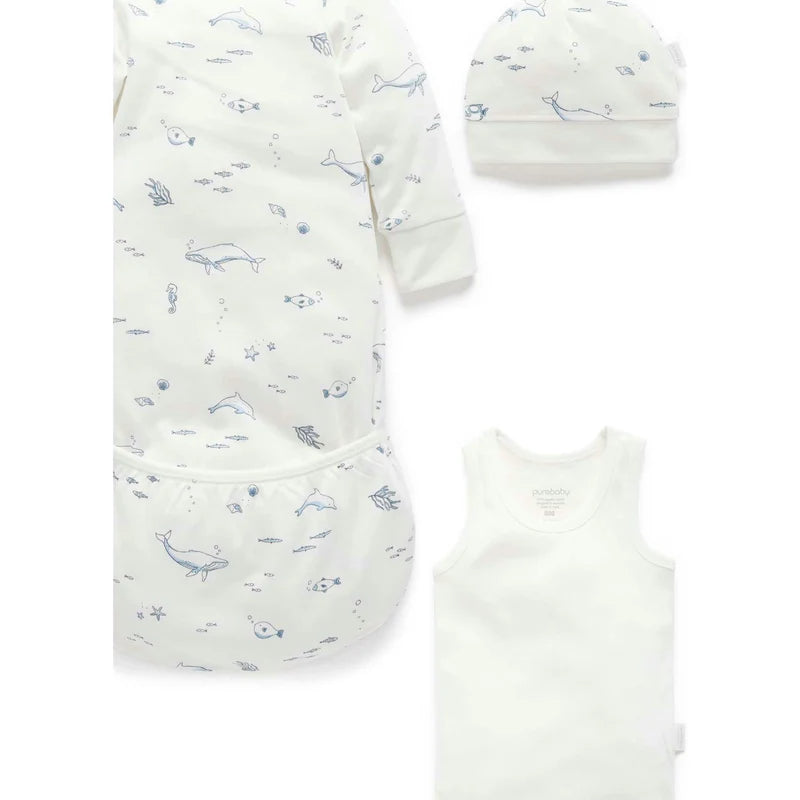 Essentials Organic Newborn Hospital Gift Set - Vanilla Nautical