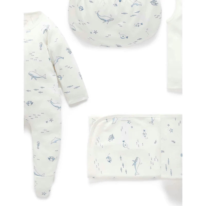 Essentials Organic Newborn Hospital Gift Set - Vanilla Nautical