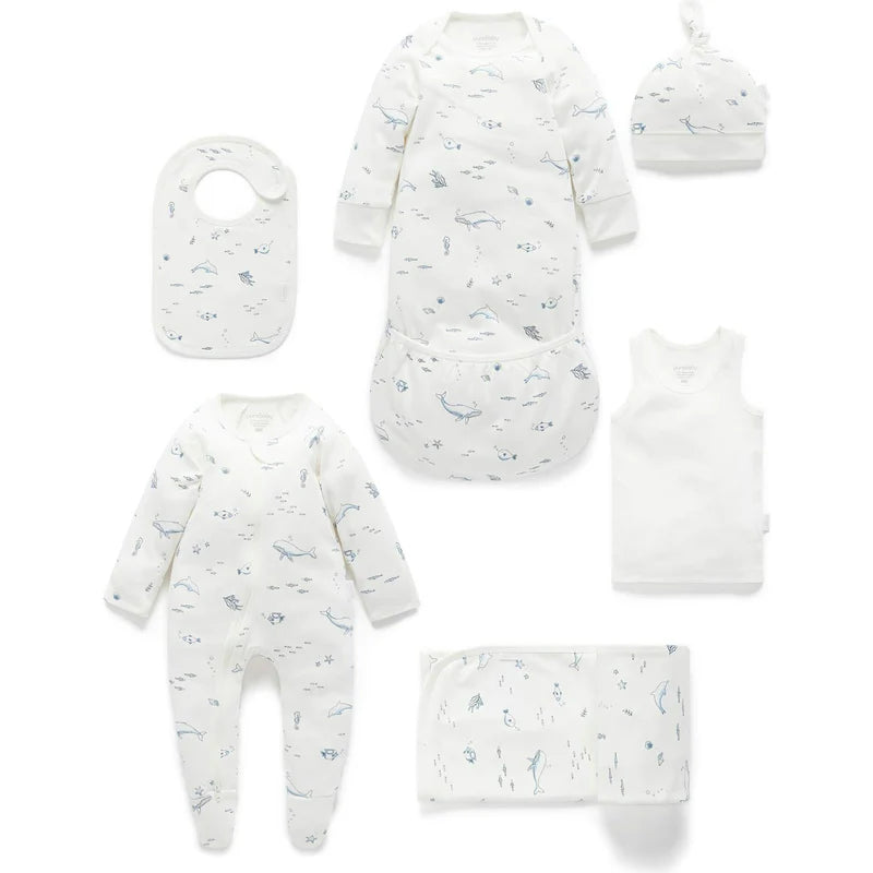 Essentials Organic Newborn Hospital Gift Set - Vanilla Nautical
