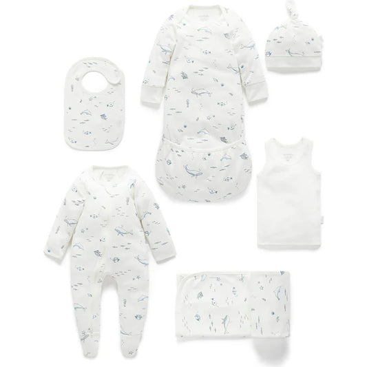 Essentials Organic Newborn Hospital Gift Set - Vanilla Nautical