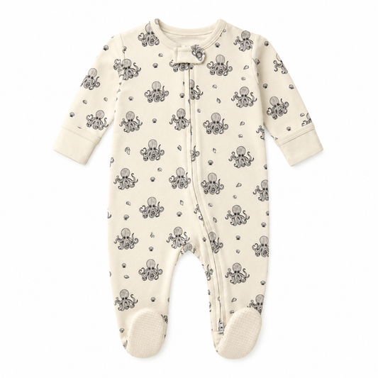 Organic Octopus Zip Footie