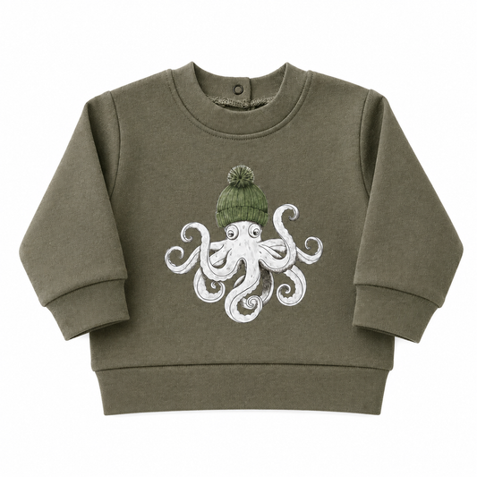 Organic Octopus Cozy Fleece Crewneck Sweatshirt