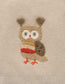 Organic Oatmeal Melange Applique Owl Sweater
