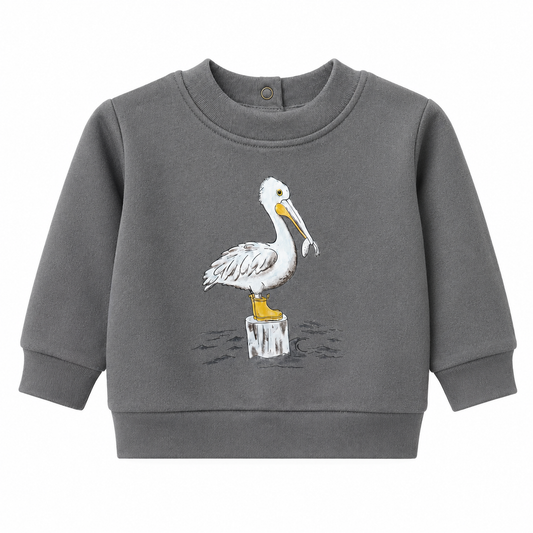 Organic Pelican Cozy Fleece Crewneck Sweatshirt
