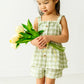 Organic Gingham Peplum Shirt & Shorts Set