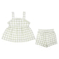 Organic Gingham Peplum Shirt & Shorts Set