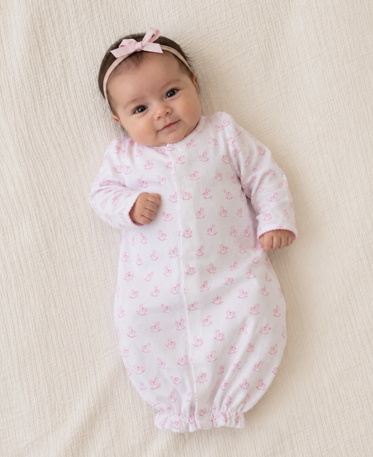 Gingham Rockers Pink Pima Convertible Gown