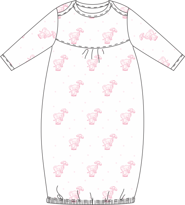 Pink Elephant Pima Gown