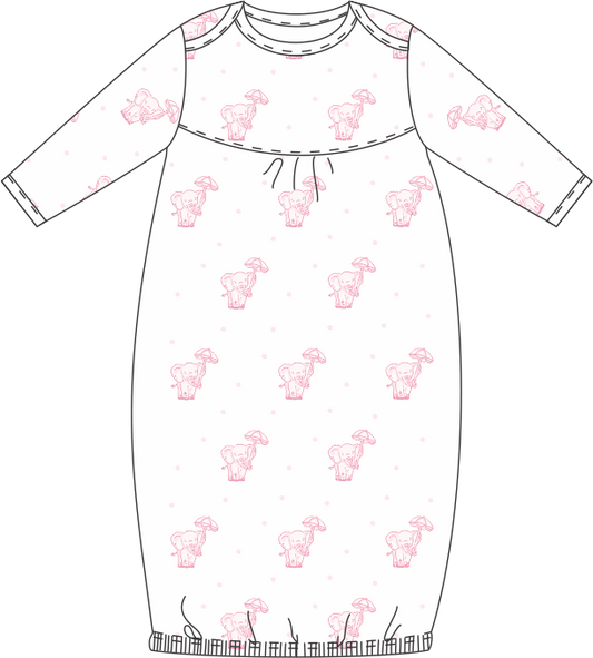 Pink Elephant Pima Gown