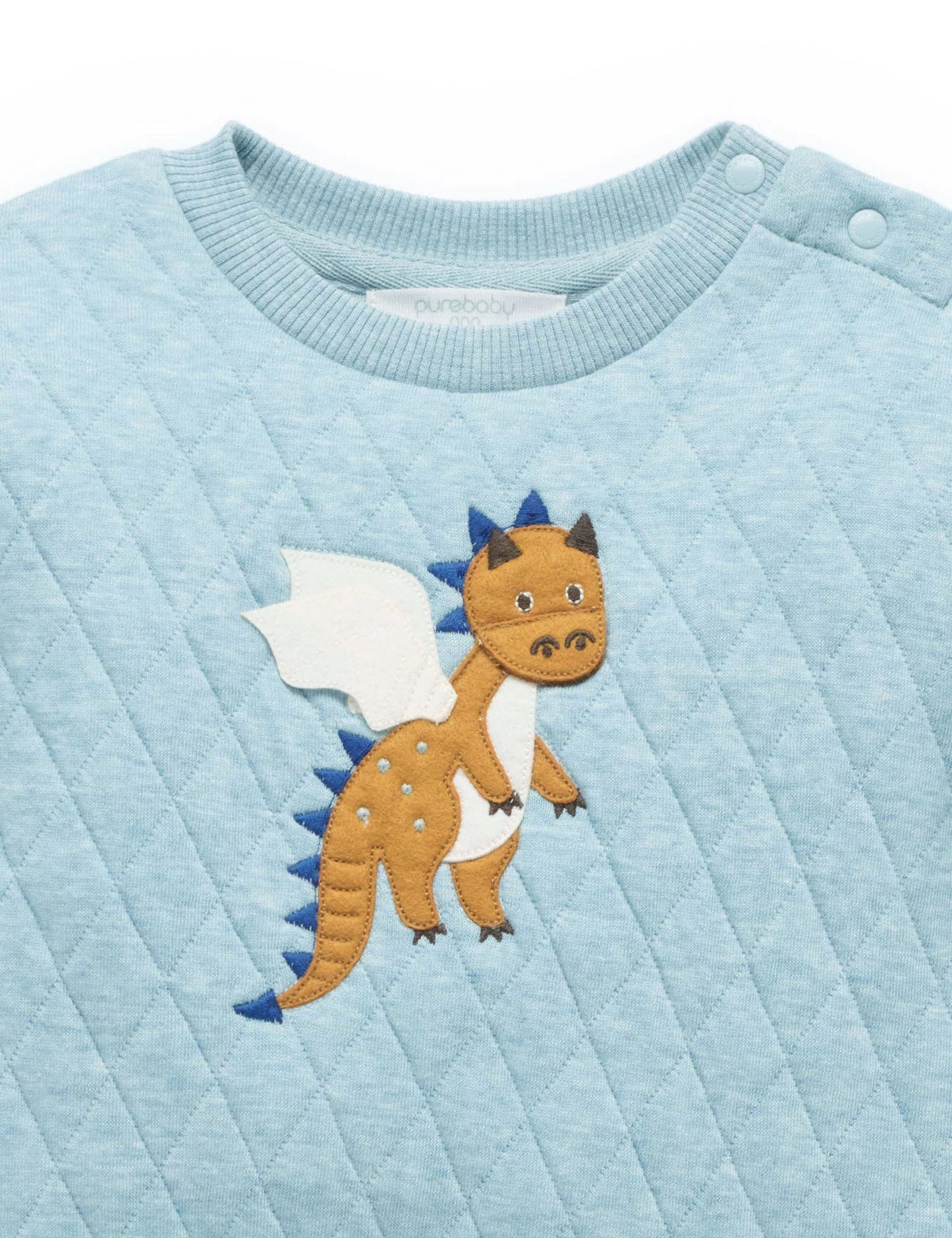 Organic Applique Dragon Quilted Sweatshirt/Pant Set