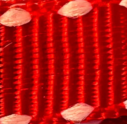 Red with White Side Stitch Set of Two Hair Bows