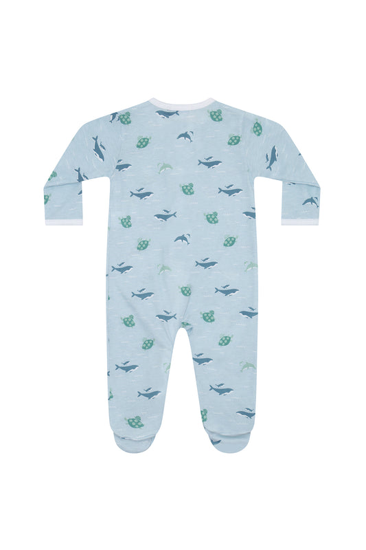 Sea Life Zip Pima Footie