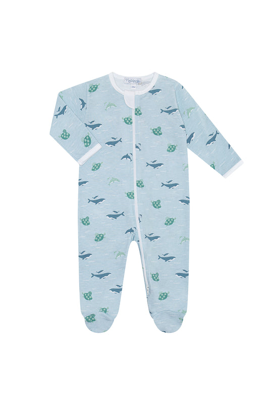 Sea Life Zip Pima Footie