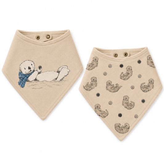 Organic Sea Otter Bandana Bib 2-Pack