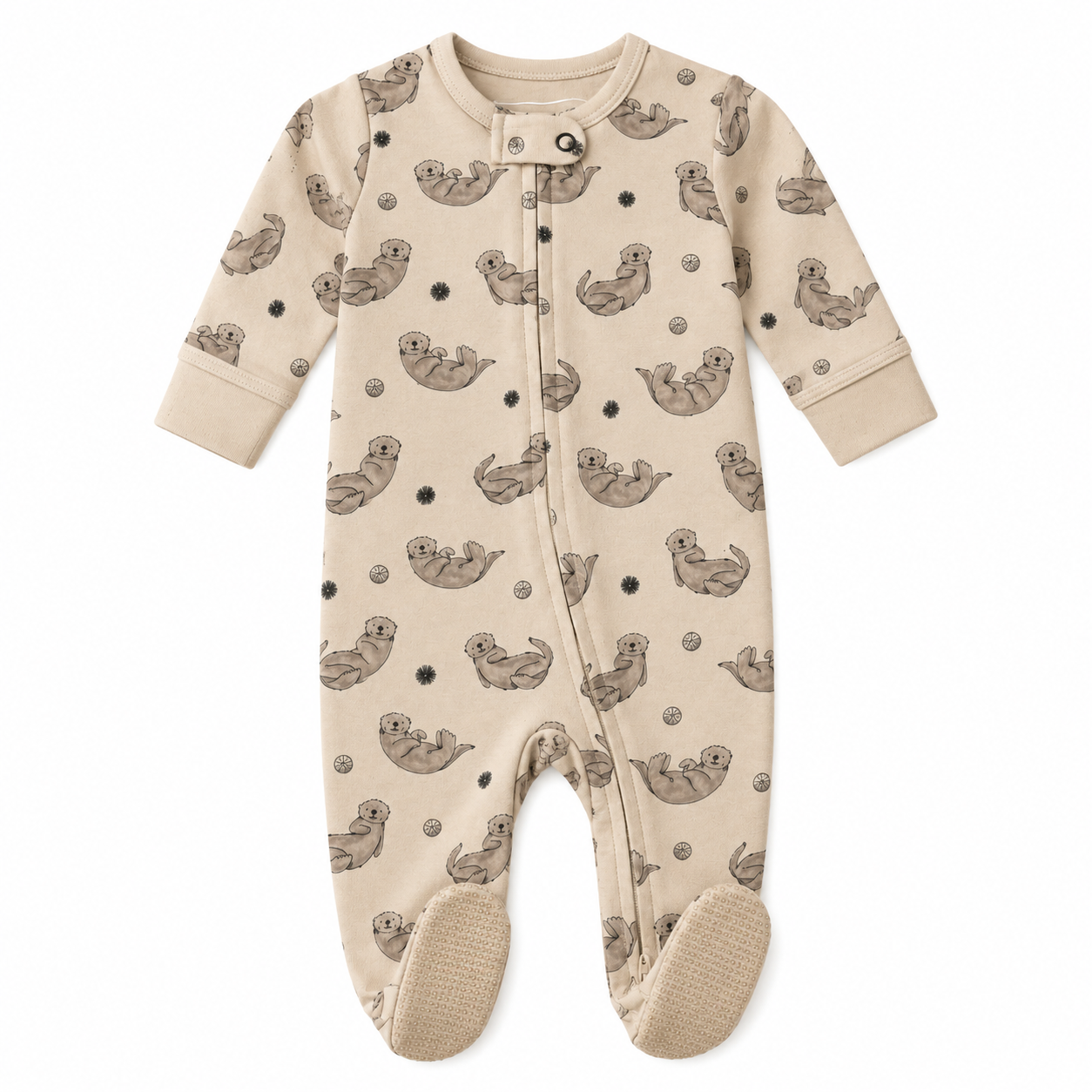 Organic Sea Otter Zip Footie