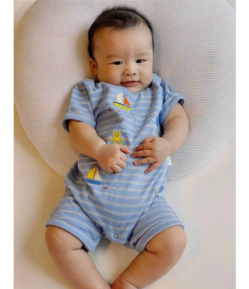 Organic Sail Away Applique Shortie Romper