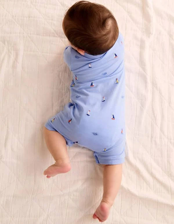 Organic Embroidered Polo Romper