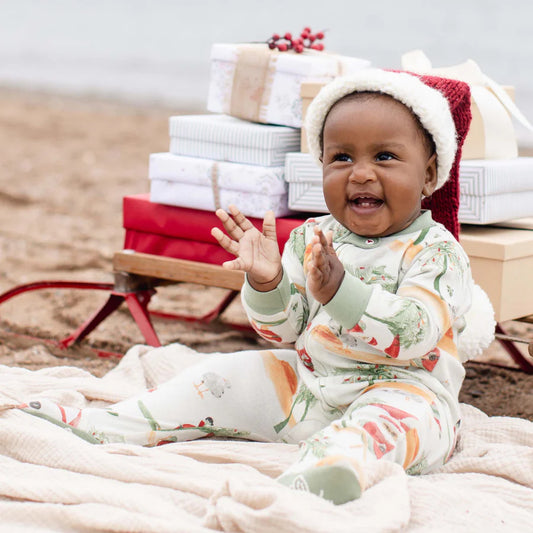 Surfin Santa Organic Footie Pajamas
