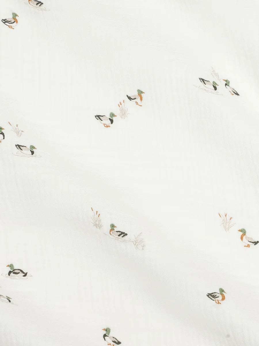 Organic Muslin Swaddle Blanket - Mallard