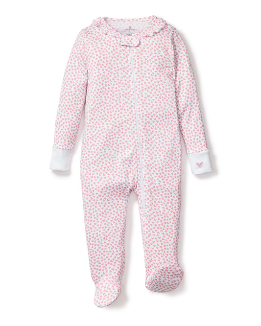 Pima Ruffle Collar Footie in Sweethearts