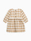 Organic Sydney Flannel Ruffle Dress - Latte Plaid