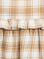 Organic Sydney Flannel Ruffle Dress - Latte Plaid