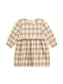 Organic Sydney Flannel Ruffle Dress - Latte Plaid