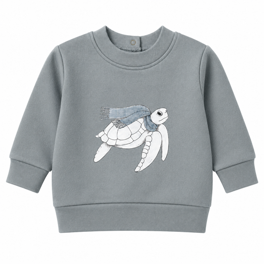 Organic Sea Turtle Cozy Fleece Crewneck Sweatshirt