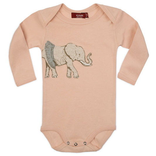 Tutu Elephant Appliqué Organic Long Sleeve Bodysuit