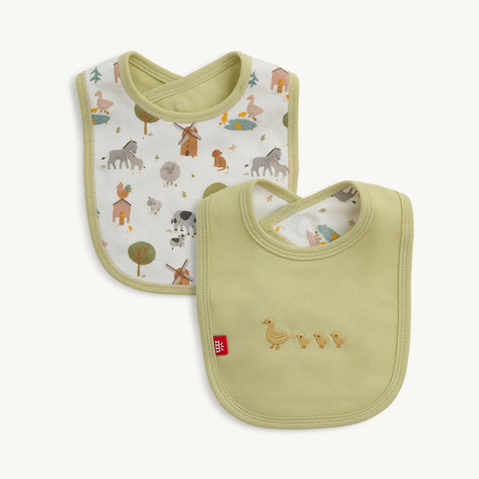 Funny Farm Magnetic 2-Pack Reversible Bibs