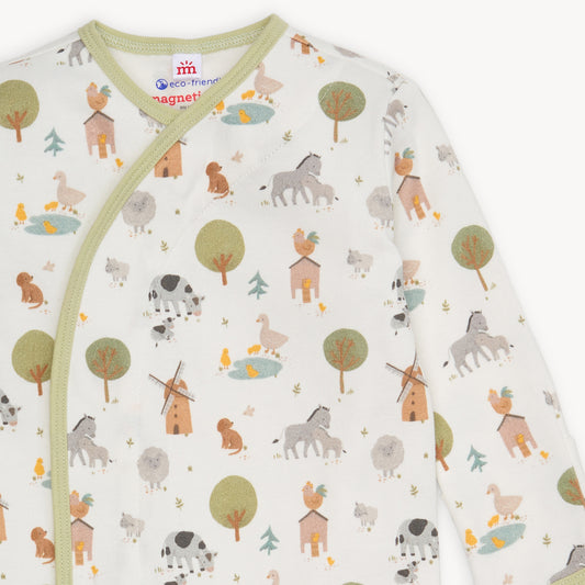 Funny Farm Organic Magnetic Gown + Hat Set