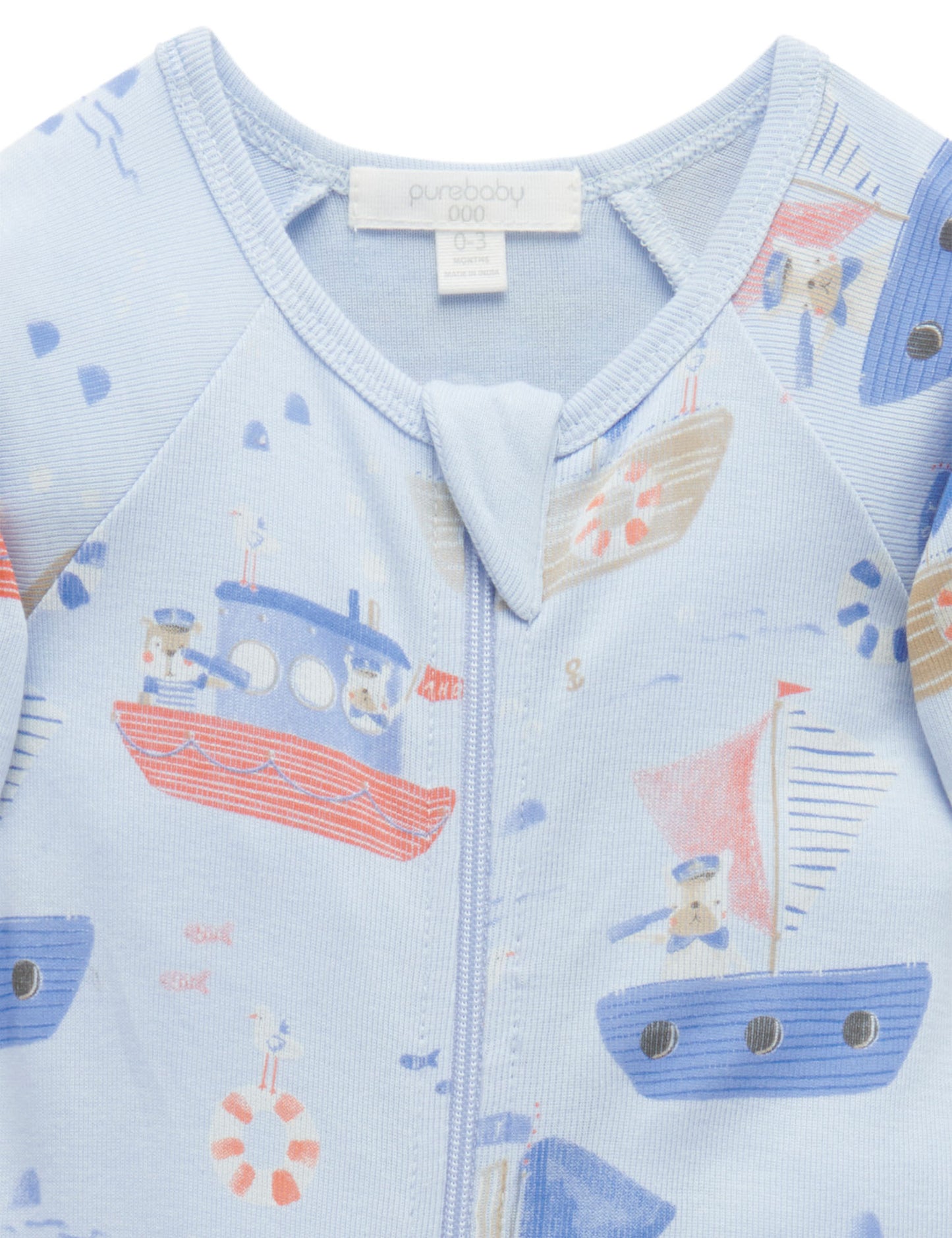 Organic Captain Dog Zip Romper