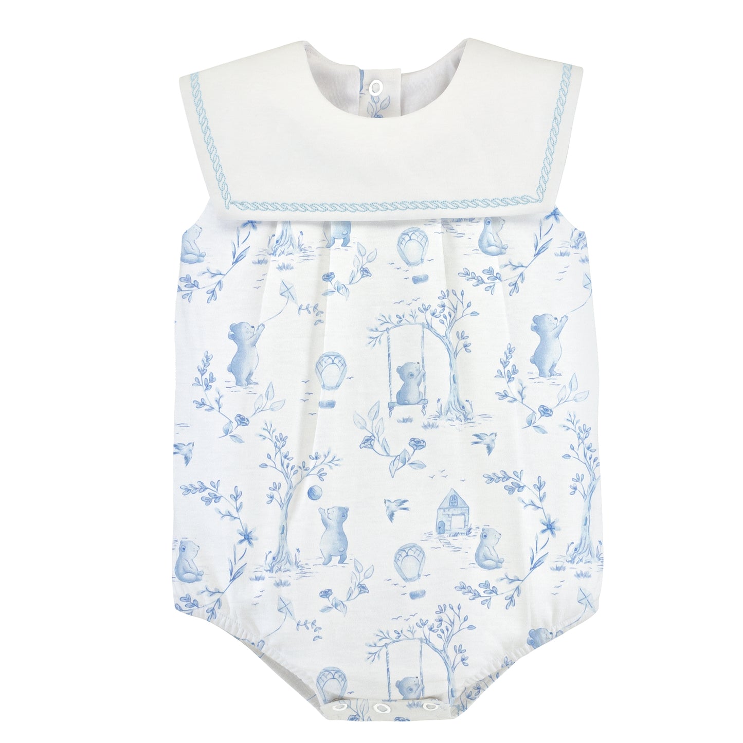 Toile De Jouy Blue Sailor Bib Bubble