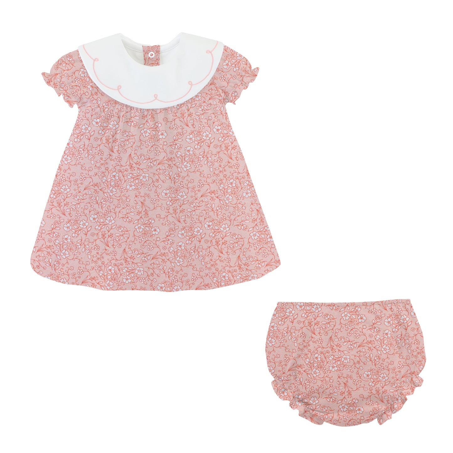 Blooming Sweet Roses Pima Embroidered Dress + Bloomers