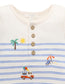 Organic Embroidered Pacific Mini Stripe Shortie Romper