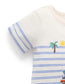 Organic Embroidered Pacific Mini Stripe Shortie Romper