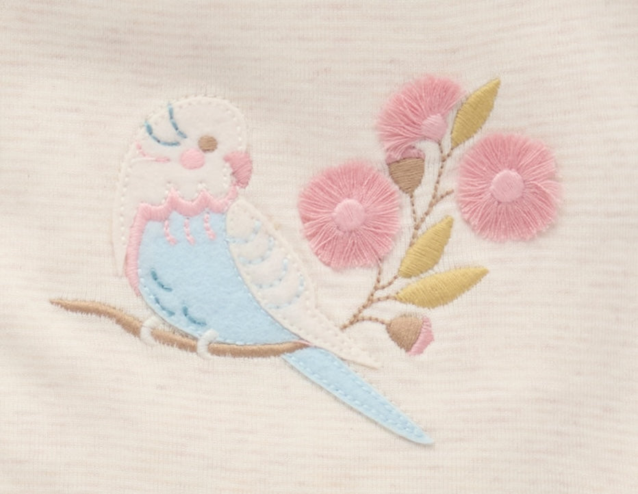 Organic Aviary Garden Zip Romper & Bib Set