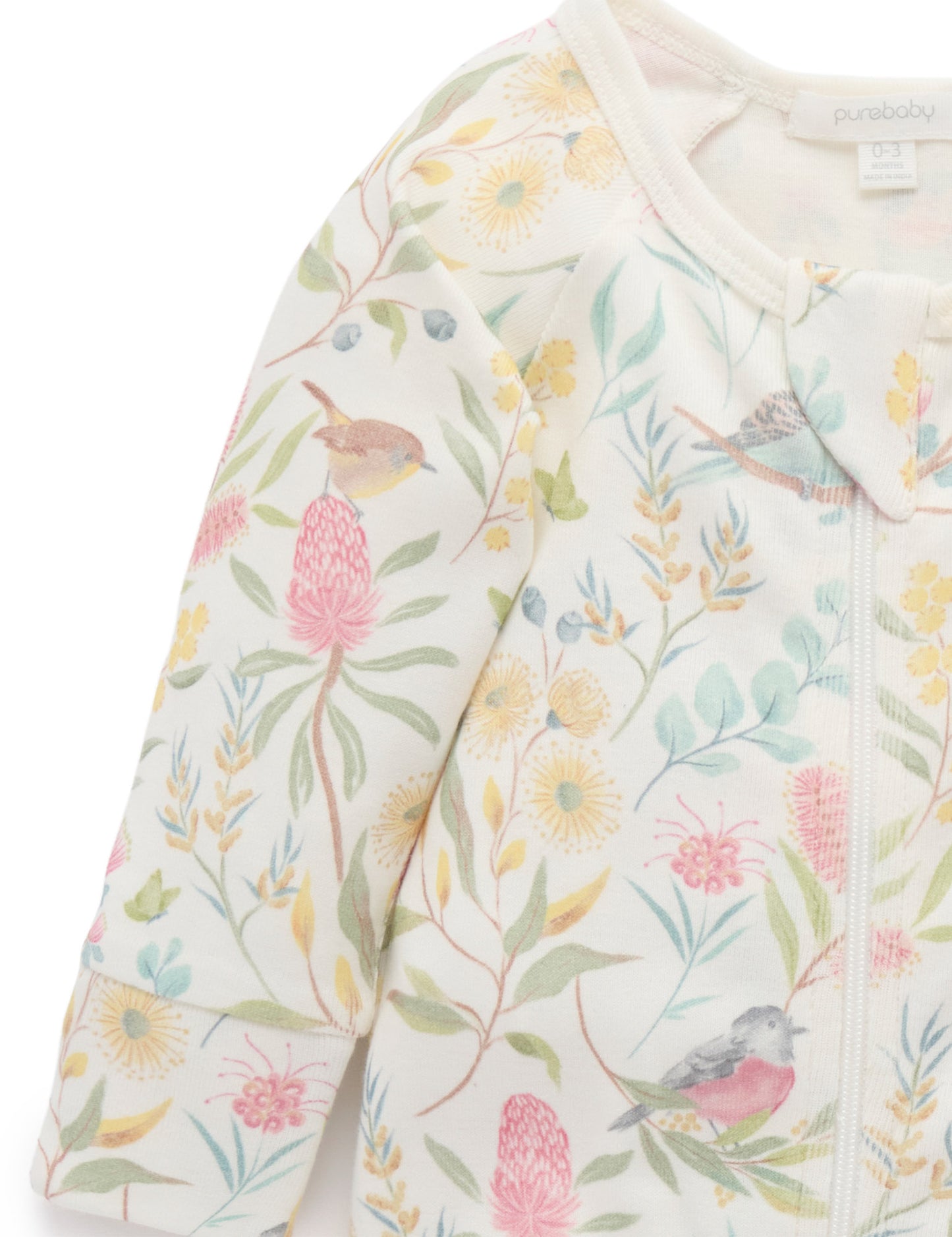 Organic Aviary Garden Zip Romper & Bib Set