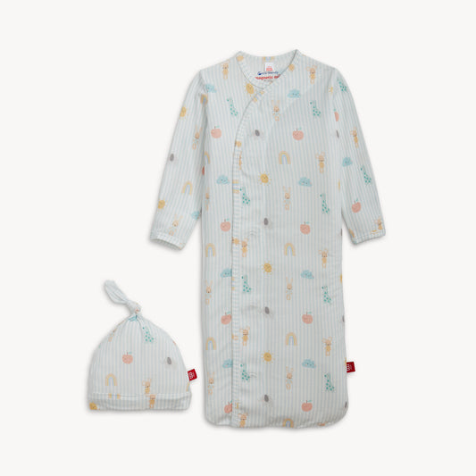 Blue Lullaby Sky Magnetic Gown + Hat Set