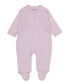 Giraffe Laughs Pink Jacquard Zip Pima Footie