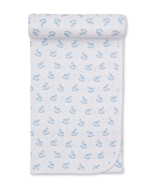 Gingham Rockers Blue Pima Blanket