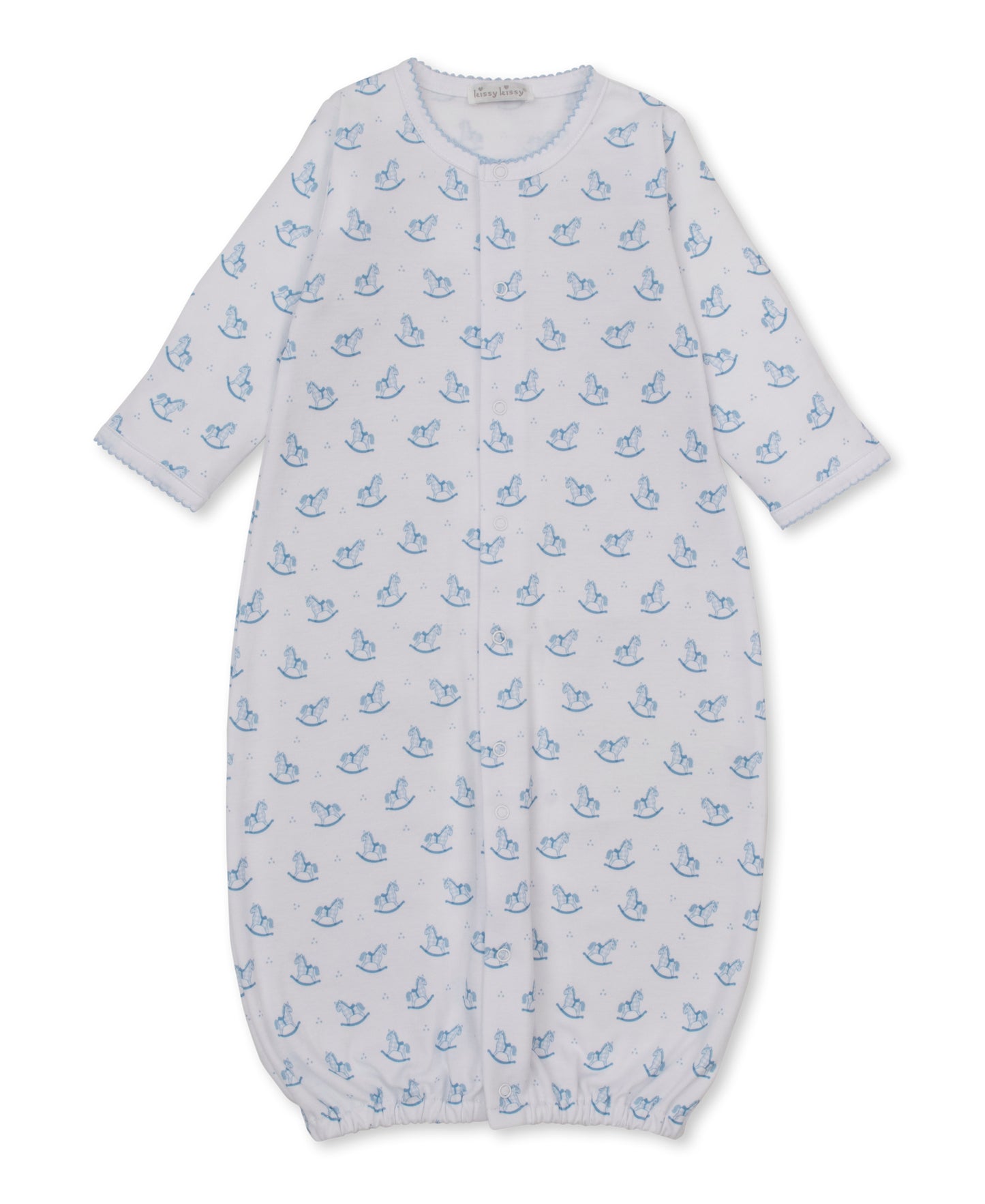 Gingham Rockers Blue Pima Convertible Gown